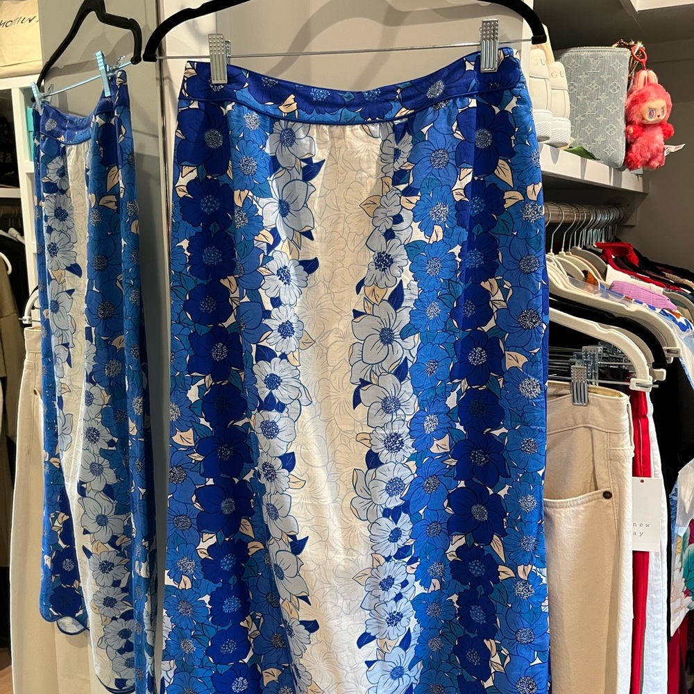 Farm Rio Flower Stripes Midi Skirt - Picture 2 of 4